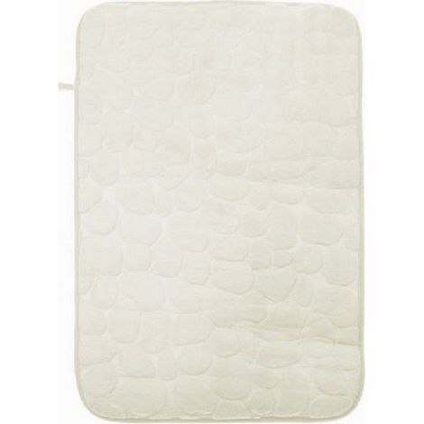 Trade Shop - TAPPETINO IN TESSUTE EFFETTO SASSIPER ARREDO BAGNO 45X70CM 79927 BIANCO - (1/2)