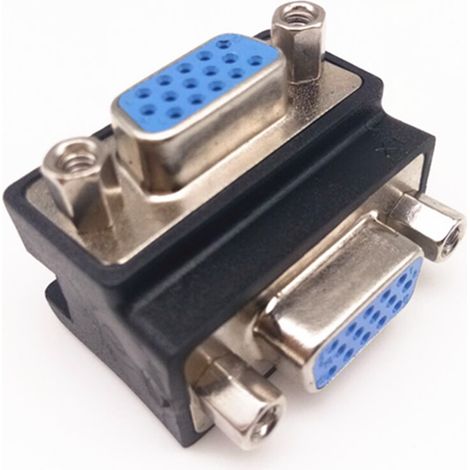 VGA-Adapter, 90-Grad-VGA-Winkelstecker, Buchse auf Buchse, Computer, Fernseher, Projektor, VGA-Konverter, 15-polig auf 15-polig. (1/5)