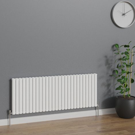 WarmeHaus Horizontal Oval Double Panel White Radiator 600x1593mm (1/5)