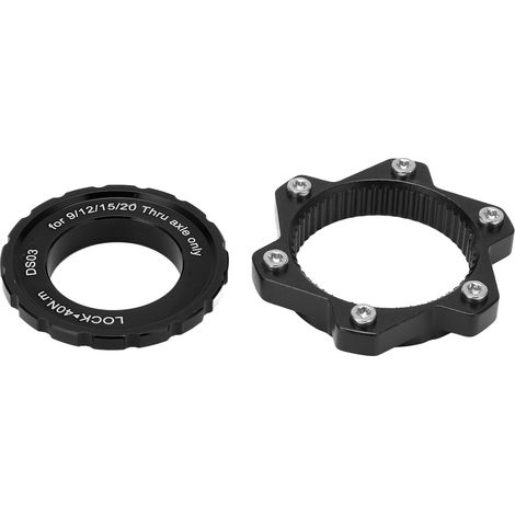MEIJUN Adaptateur Centerlock vers 6 Vis, Bague de Blocage en Alliage d'Aluminium pour Moyeu à Axe Passant Noir (1/5)
