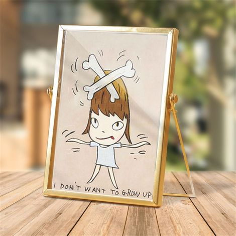 Décoration En Acrylique - Cadre Métallique Doré - Résistant À L'eau - 14,5 cm x 19,5 cm - Style Dessin Animé - 1 Pièce (1/5)