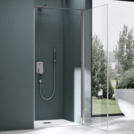 Mai & Mai Duschtür Nischentür dusche Duschabtrennung Duschkabine 75cm Schwingtür 8mm ESG-Sicherheitsglas mit Nanobeschichtung Hebe-Senk-Mechanismus Klarglas Teramo36K