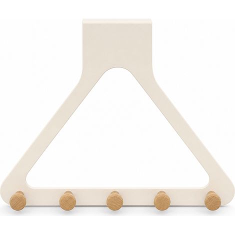Appendiabiti da porta adesivo rinforzato per camera crema legno (1/5)