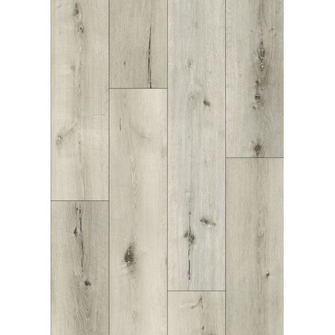 Échantillon de panneau en vinyle Mexen Silver Lake 1240 x 182 mm SPC 6,5 mm, sous-couche IXPE 1,5 mm, 4 V-Fuga, Chêne - F1034-S (1/5)