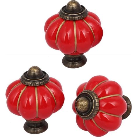 Home Office Möbel Keramik Kürbis Form Poignée de tirage Bouton Rot 3pcs (c0831dcf69d550518332715f0da (1/3)