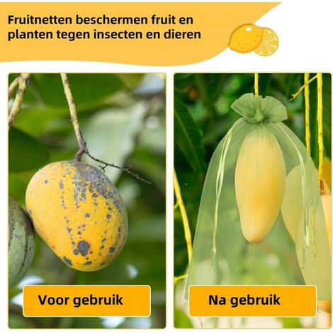 sachet en organza protections pour fruits sachet cadeaux de mariage dimensions 10 x 15 cm sachet en filet avec cordon de serrage pour fruits fleurs et légumes vert 100 sachets (1/2)