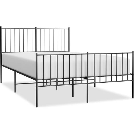 Maison Exclusive - Cadre de lit métal sans matelas avec pied de lit noir 120x190cm (1/5)