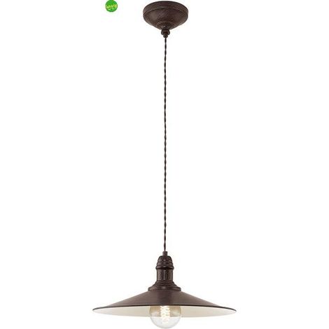 Lampadario A Sospensione Vintage Stockbury Acciaio Marrone Antico 1 Luce E27 (1/5)