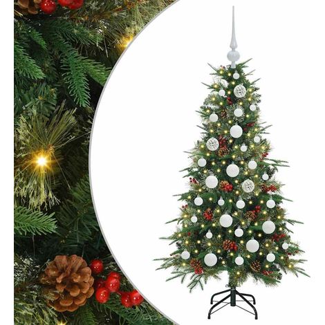 Sapin de Noël，Arbre de Noël Artificiel à Branches Articulées Vert 120 cm CFW71914 (1/5)