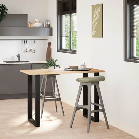 Pied de meuble,Pieds de table de bar en U, 2 pièces, noir, 60 x 90-91 cm, acier CFW62913 (1/5)