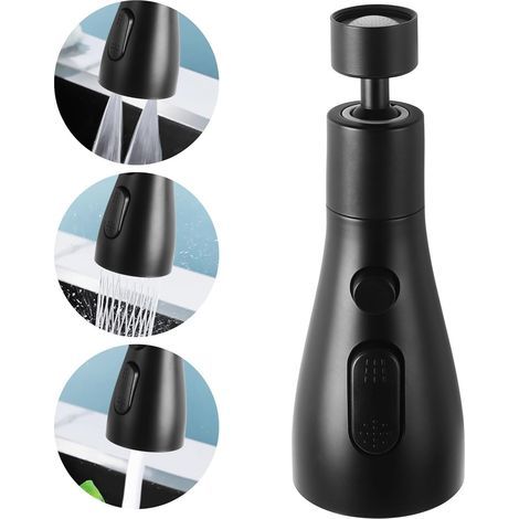Douchette pour mitigeur de cuisine buse de robinet avec fonction douchette, noire. (1/5)