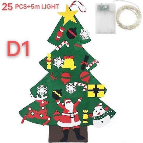 Sapin de Noël en feutrine pour enfants, bricolage, Père Noël, sapin, cadeau, décoration de Noël, sapin de Noël, bonne année, style de sapin de Noël D1 (1/5)