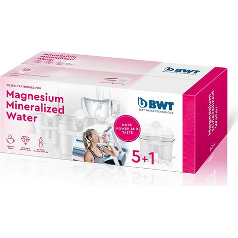 BWT Filtros 5+1 con Magnesio Mejora sistema inmurológico, reduce cal, cloro, impurezas del agua y mejora sabor - Pack para medio año (1/5)