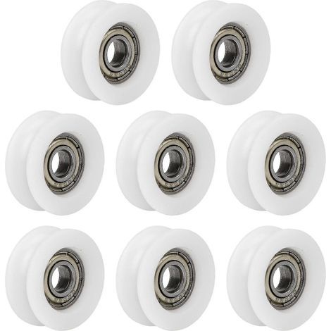 8 poulies à roulement blanches 0,24 x 0,94 x 0,35 pouce pour porte coulissante (1/3)