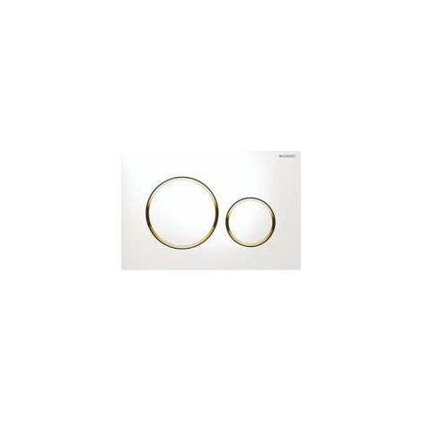 Plaque de déclenchement Geberit Sigma20 pour rinçage double touche: blanc. doré (115.882.KK.1) (1/4)