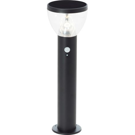 Borne extérieure - BRILLIANT - TULIP - LED et solaire - Détecteur de mouvement - Acier inoxydable et plastique - 4 W - Noir (1/5)