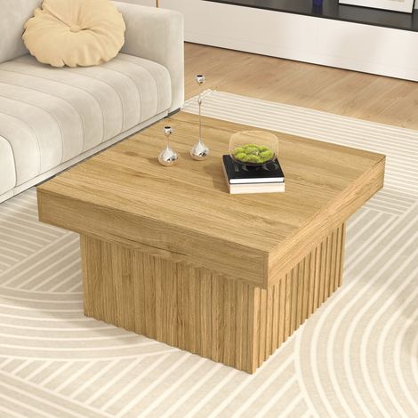 Quadratischer Couchtisch aus Holz mit PB-Platte und MDF-Basis, modernes Design, robust und vielseitig, 79 x 79 x 46 cm