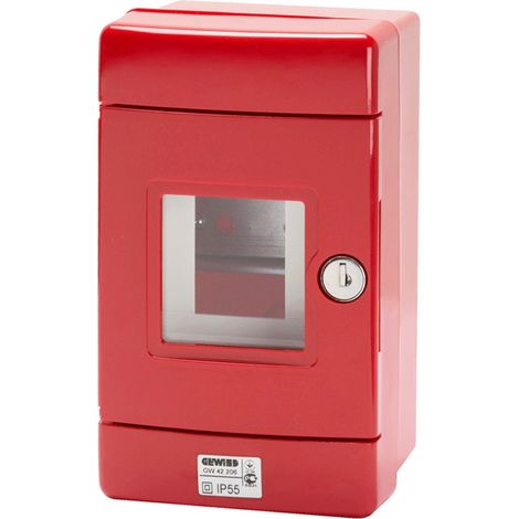 Tableau étanche Gewiss de secours rouge 4 modules EN50022 GW42206 (1/3)