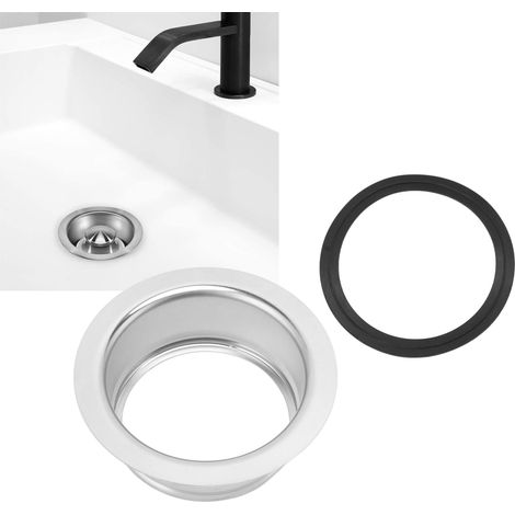 Joint d'Évacuation Étendu pour Déchets Alimentaires - Flange Inox Argent 114mm - Kit de Remplacement Série 304 (1/5)