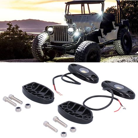 1 paire de lampes LED blanches étanches pour châssis, éclairage souterrain, compatibles avec RZR UTV, UTV, voiture, camion et quad. (1/5)