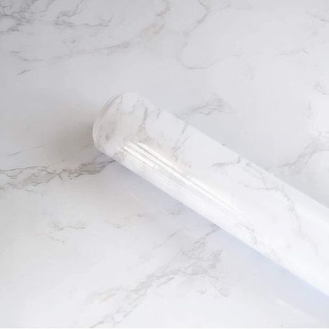 40cm X 300cm Papier Adhesif pour Meuble Marbre Papier Peint Autocollant Gris Blanc Vinyle Film Auto Adhésif Imperméable Cuisine Salle de Bain Meubles Décoration DIY (1/5)