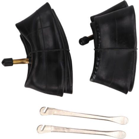 Lot de 2 chambres à air 10 x 2,125 pour outil de pneu, chambre à air gonflable en caoutchouc butyle avec tige de valve coudée cuivrée. (1/5)