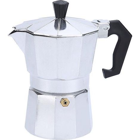 Classic stovetop espresso and coffee maker, Moka pot for Italian and Cuban coffee, Greca coffee maker, 6 cups, 300 ml silver (1/5)