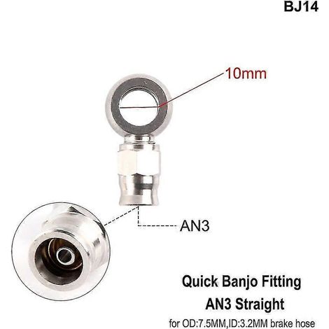 AN3 Motorrad-Hydraulikbremsleitung Banjo-Anschluss M10x1 Edelstahl 10 mm --BJ14 (1/5)