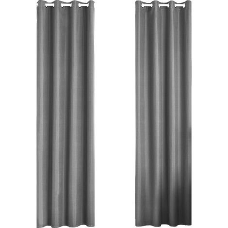 Sollbry Garden Rideau Extérieur-2 pc. Rideau Imperméable, Coupe-Vent, Rideau pour Pergola, Gazebo, Terrasse, Pavillon, 132 x 213 cm, Gris Clair (1/5)