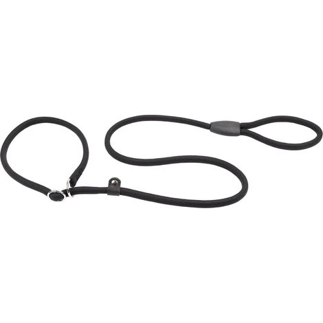 Laisse et Collier SPOR pour Chien, Laisse avec Collier Demi-étrangleur Ajustable, en Corde de Nylon, Poignée pour Un Contrôle Sûr, Longueur 170 cm, Noir (1/5)