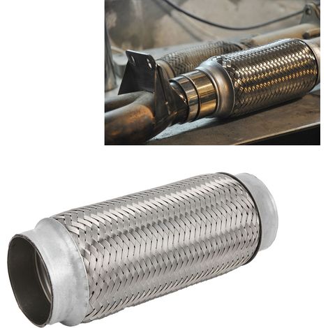 Tuyau flexible d'échappement 2,5x8 pouces en acier inoxydable, joint universel pour voiture