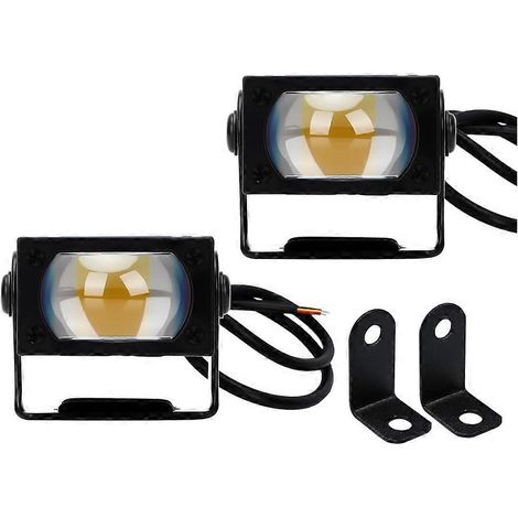 Lote de 2 proyectores LED bicolores blanco y amarillo para calandre de voiture (Jeep, camion, SUV) - Feux de route et de crisement (1/5)