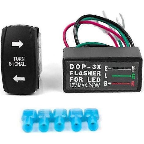 Contrôleur de clignotants 12 V à 3 fils avec interrupteur de clignotants pour bateau, camion, voiture, PA (1/5)
