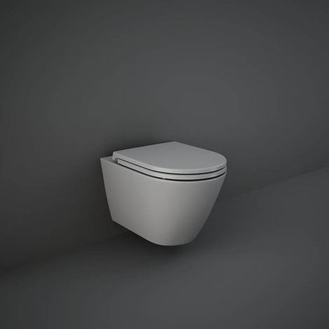 Sanitari sospesi opaco FEELING Rak Ceramics: vaso, bidet, copriwater soft-close Grigio Opaco (1/4)