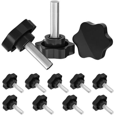 12 Pièces Écrou à Poignée Étoile M6 x40mm - Vis à Oreilles, Bouton de Serrage, Tête Étoilée, Moletée - Pour Machine, Industrie, Équipement (1/5)