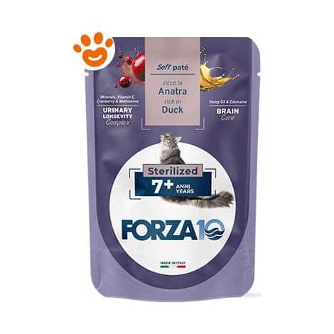 Forza10 Cat Botanicat Adult 7+ Anatra in Patè Sterilizzato - Bustina 80 Gr -