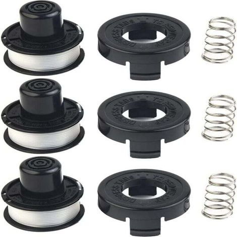 Lot de 3 bobines de fil + couvercle pour débroussailleuse - Modèles A6226, GL250, GL310, GL360 - Rechange facile et rapide. (1/4)