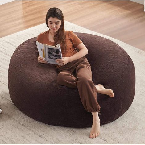 Sitzsack-Sessel für Erwachsene 120x120x60 cm braun, kompakt und modular, Schaumstoff (1/5)