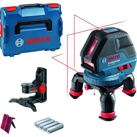 Bosch Professional Livella laser GLL 3-50 (laser rosso, da interno, raggio d'azione: 10 m, 4 batterie AA, supporto rotante, attacco BM1, L-BOXX) (1/5)