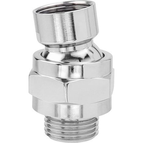 Douche Adaptateur Pivotant RéGlable, Rotule Pommeau de Douche, Rotule Pivotante en Laiton Réglable, UniversG1/2 Chrome, pour Connecter des Pommes de Douche et des Conduites D'eau (1/5)