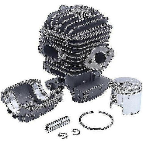 Kit de pièces détachées pour tronçonneuse chinoise 2500 25cc : axe de piston, segment et circlips de 34 mm, cylindre, compatible avec les modèles 34 mm et 25 cm³. (1/4)