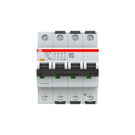 Interruttore Automatico Miniatura - miniature - S300P - 3P+N - 40 A - C - (AC) 20 kA - ABB2CDS383103R0404
