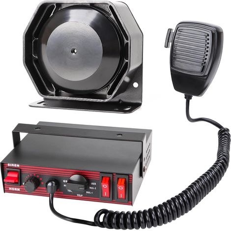 Sirène Police 130dB 200W, Micro, 8 Sons, Double 20A (1/5)