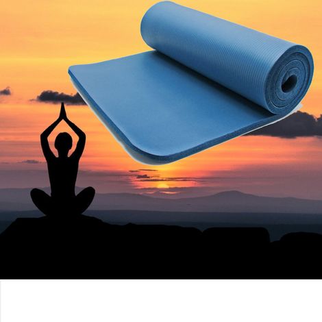 Tapis De Sport - Sol Bleu 190 X 100. Yoga, Pilates, Body Balance, Stretching, Abdominaux (1/4)