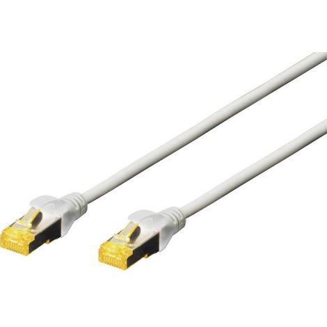 DK-1644-A-020 RJ45 Câble réseau, câble patch CAT 6a S/FTP 2.00 m gris sans halogène, torsadé par paire, avec cliquet d'encastrement, igni W892681 (1/4)