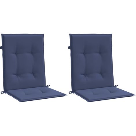 Lowback Chair Cushions 2 pcs Navy Blue Fabric vidaXL (1/2)
