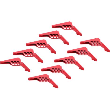 Lot de 10 verrous de sécurité pour vannes à bille, en acier inoxydable, petits modèles rouges, pour diamètres de tige de 38 à 76 mm (1,5 à 2,99 pouces). (1/5)
