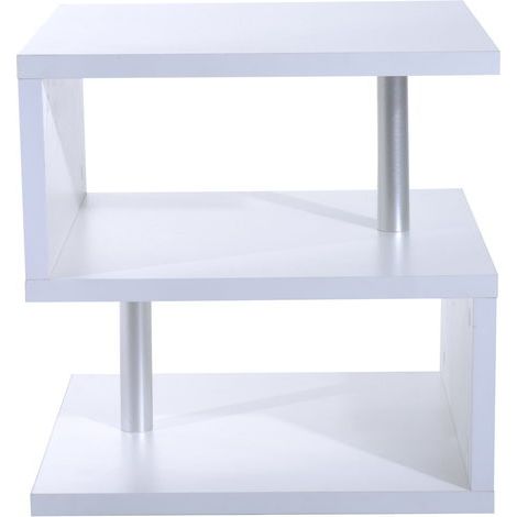 Tavolino Basso da Salotto in Legno Bianco 50x50x50 cm (1/4)