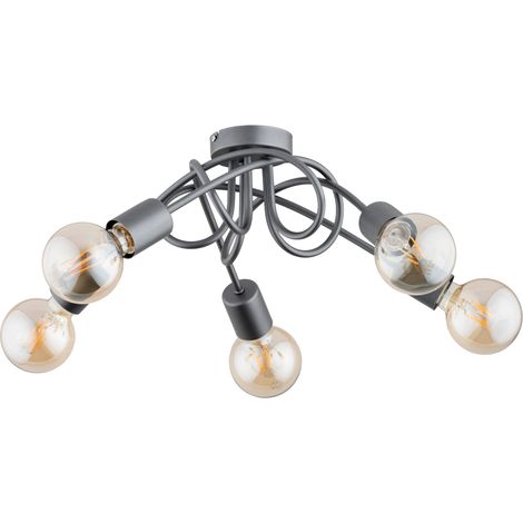 Plafonnier loft gris nœud métal 51cm 5xE27 Alfa Inter (1/3)