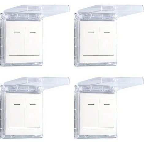 4pcs Boîtier étanche pour interrupteur électrique, fixation murale pour salle de bain et cuisine. Résistant étanche, protection contre l'humidité (1/5)